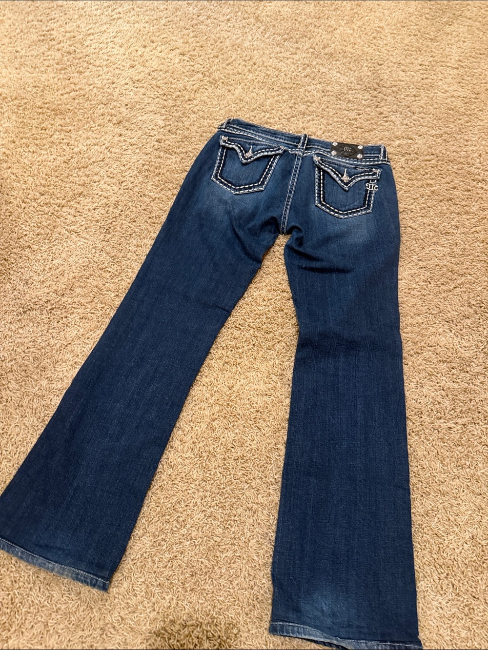 Miss Me Dark Blue Embroidered Pocket Women’s Jeans